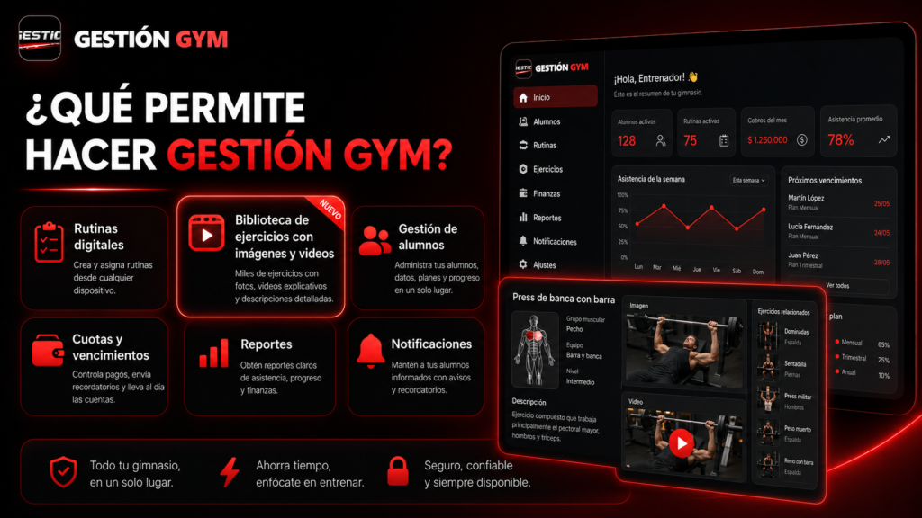 Software para gimnasios - Gestión gym